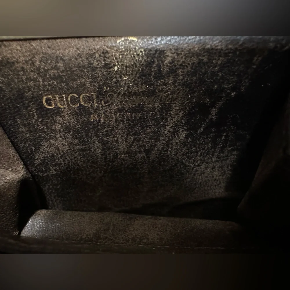 Gucci Brown Logo Canvas Coin Purse with Red and Green Stripe - Picture 4 of 4